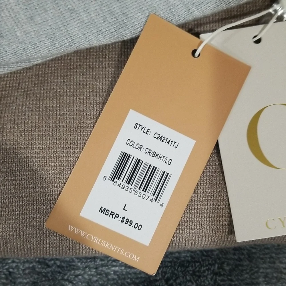 Cyrus Women's Cardigan Size L Cream Tan Gray - Picture 11 of 11